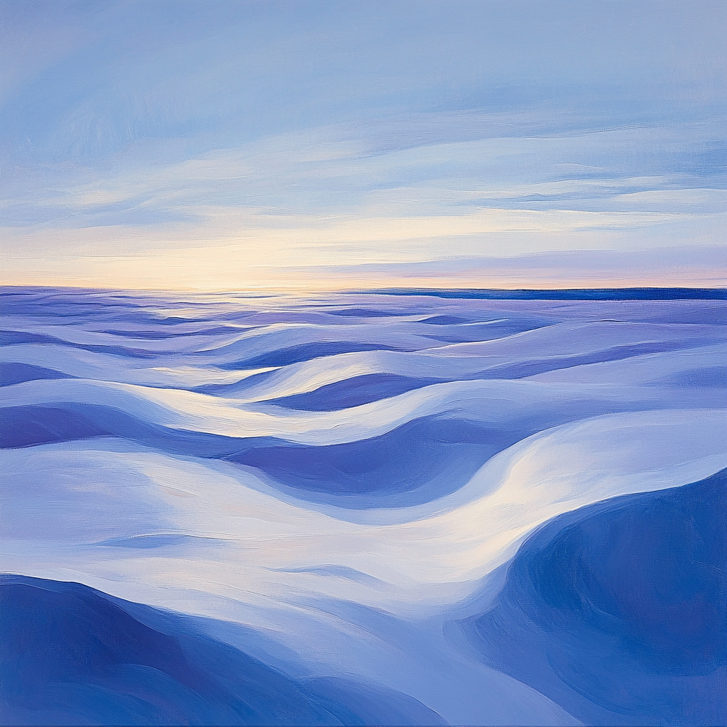 Lawren Harris Inspired Snowfield Under Luminous Sky paint by numbers