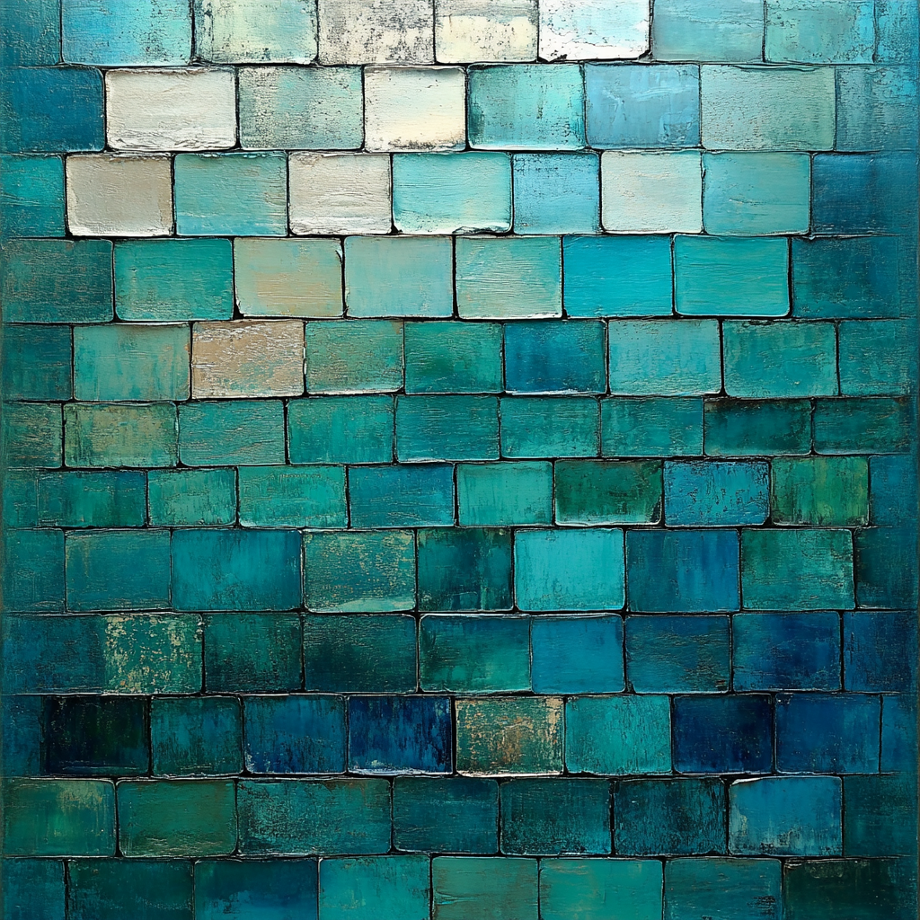 Jean-Paul Riopelle Inspired River Of Reflective Tiles paint by numbers