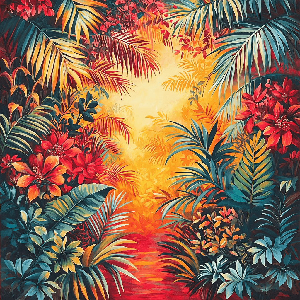 Frida Kahlo Inspired Mystical Jungle Symphony Number Painting