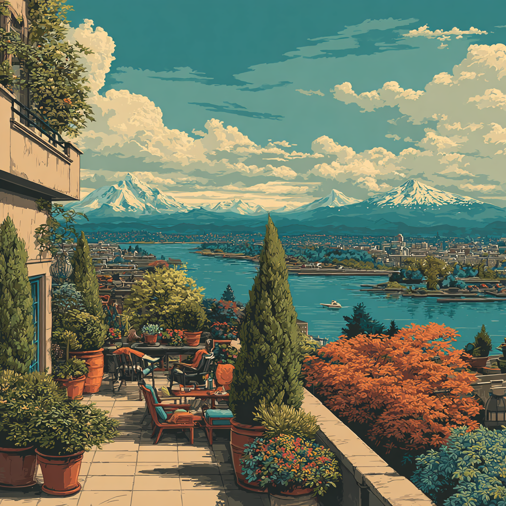 Gamble Gardens Rooftop Seattle United States Painting by numbers kit