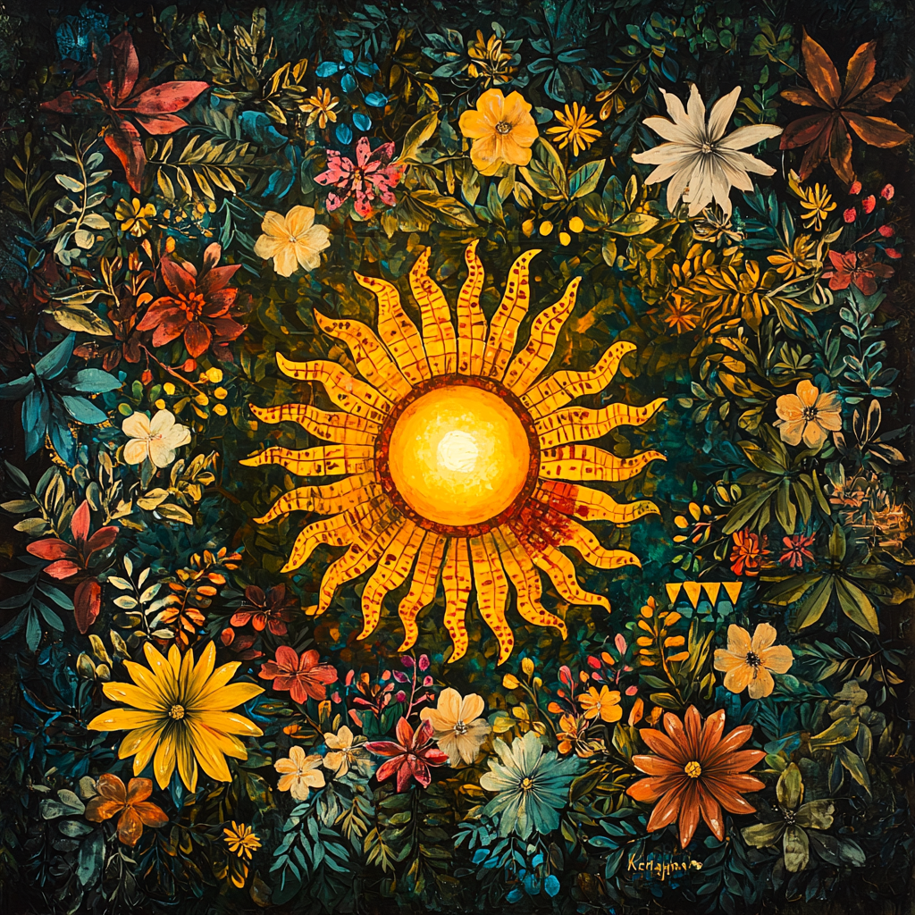 Frida Kahlo Inspired Harmony Of The Aztec Sun Painting By Numbers Kit