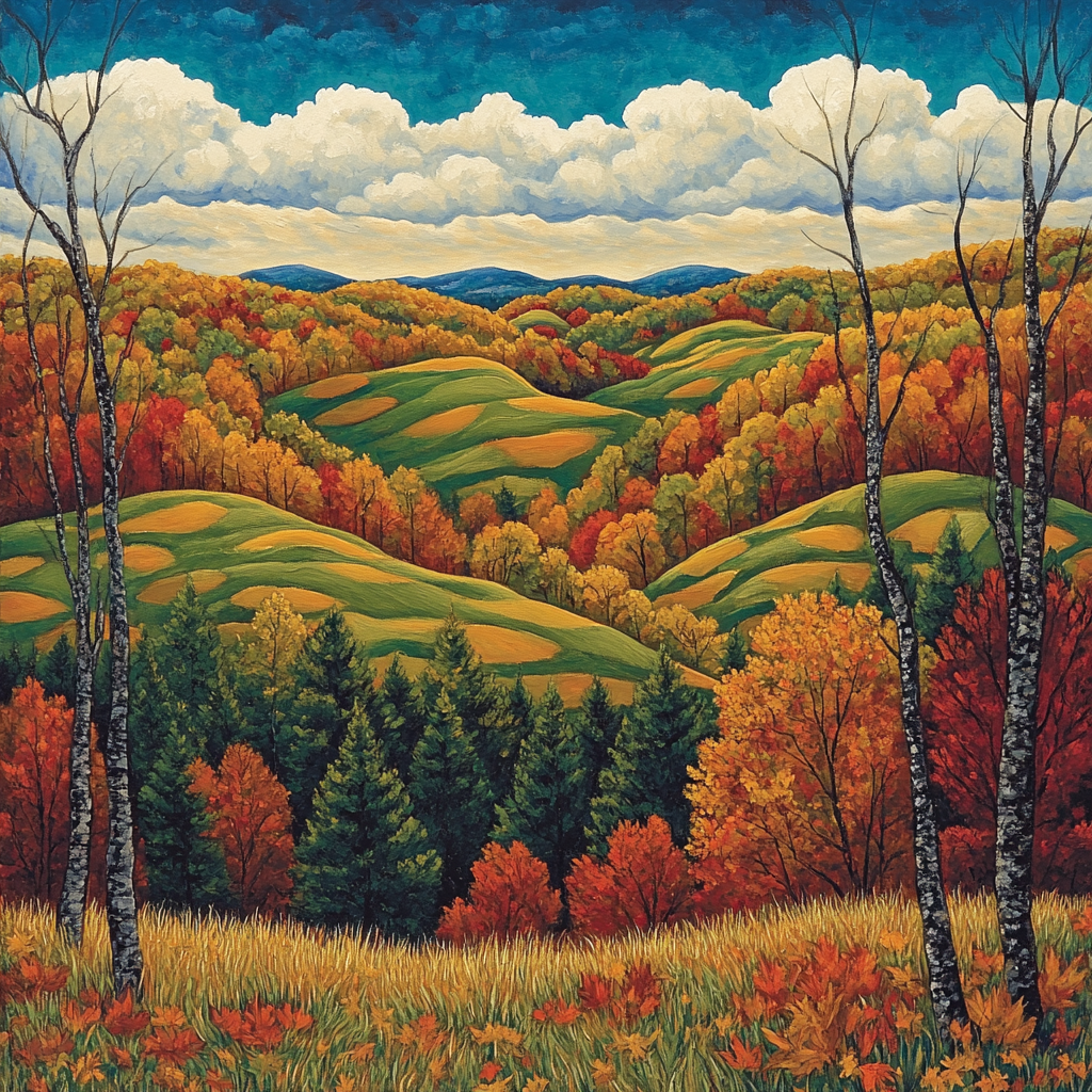 J. E. H. MacDonald Inspired Algoma Autumn Hills painting number kit