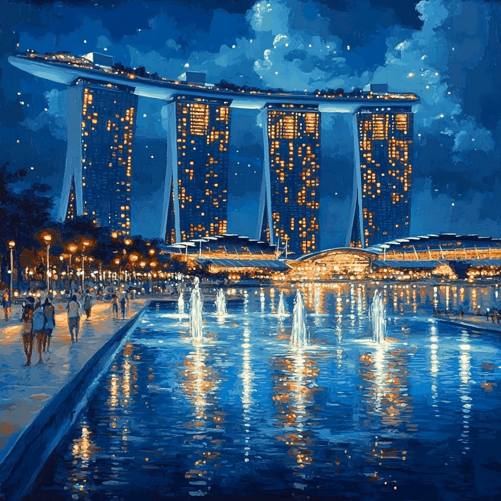 Marina Bay Sands View Singapore Painting by numbers kit