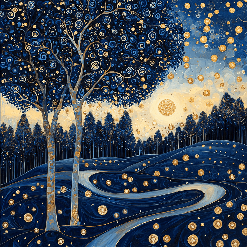 Gustav Klimt Inspired Twilight Tapestry Paint By Numbers