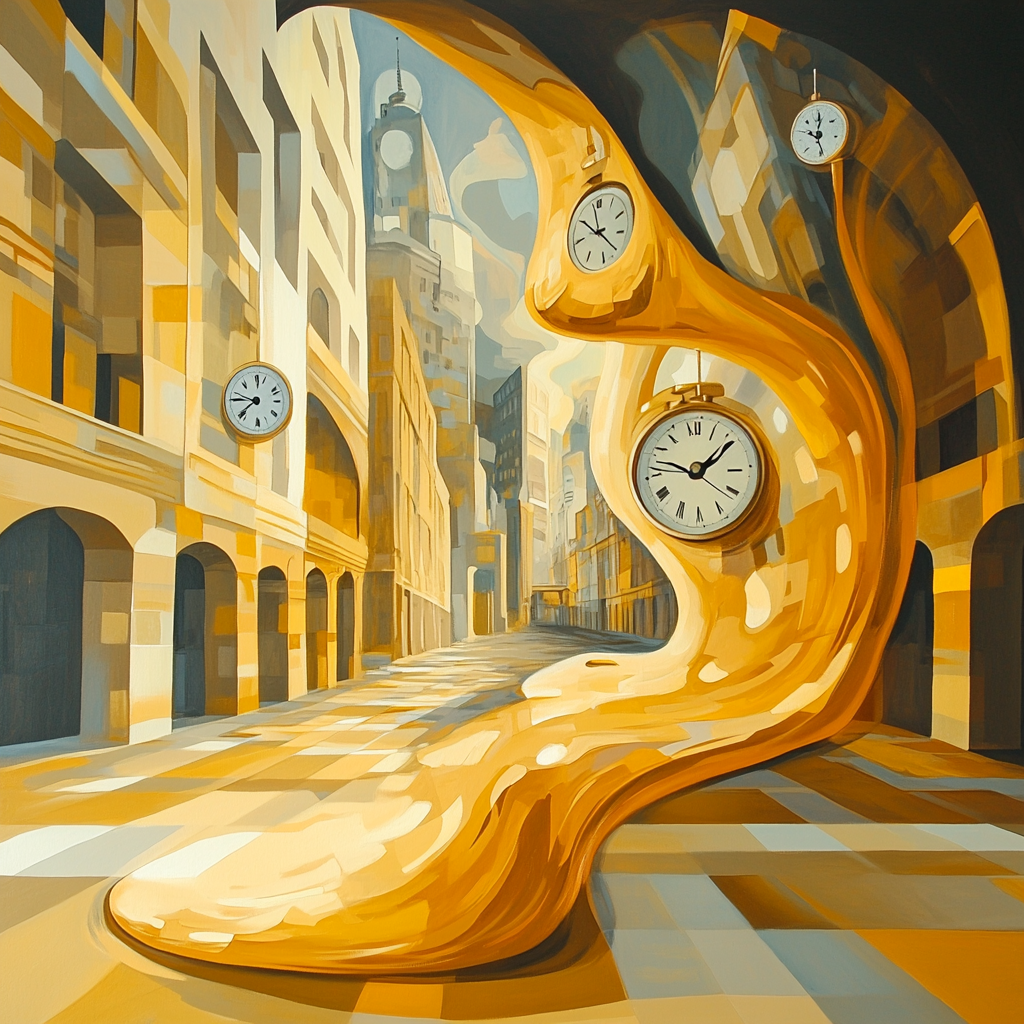 Dali Inspired Surreal Cityscape painting number kit