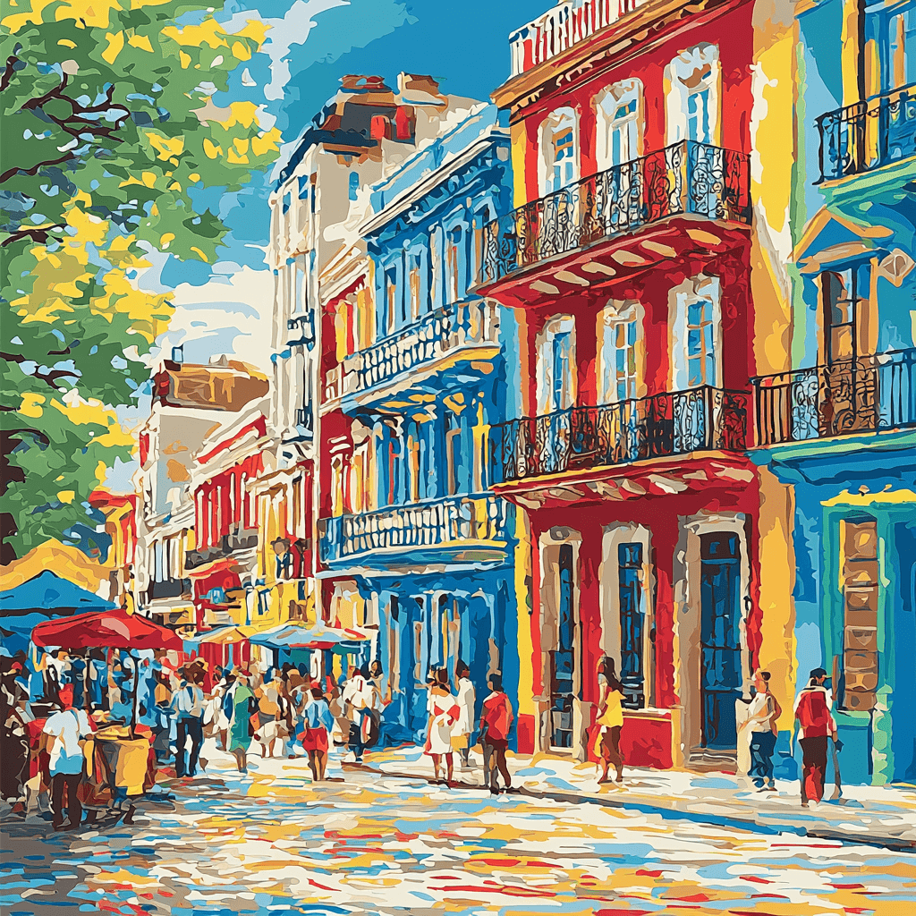 The Colorful Streets Of La Boca, Buenos Aires Numbered Painting Kits