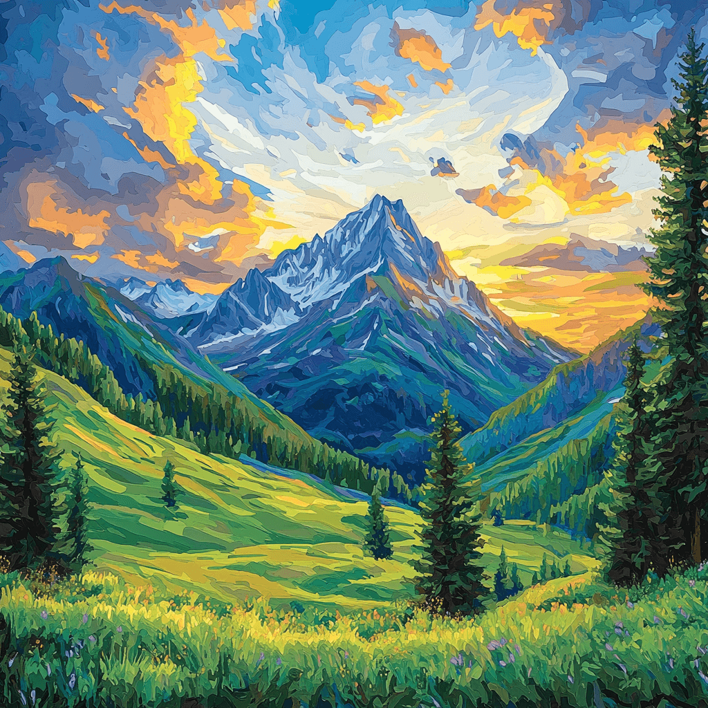 Paul Cézanne Inspired Mountain Symphony Painting Number Kit