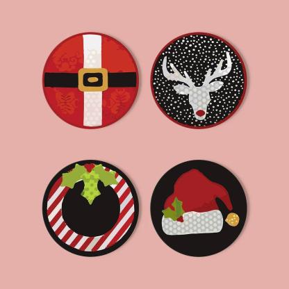 Custom Santa Paint By Numbers Coaster Set