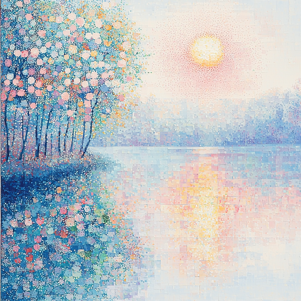 Georges Seurat Inspired Pastel Reflections Paint By Numbers Kits