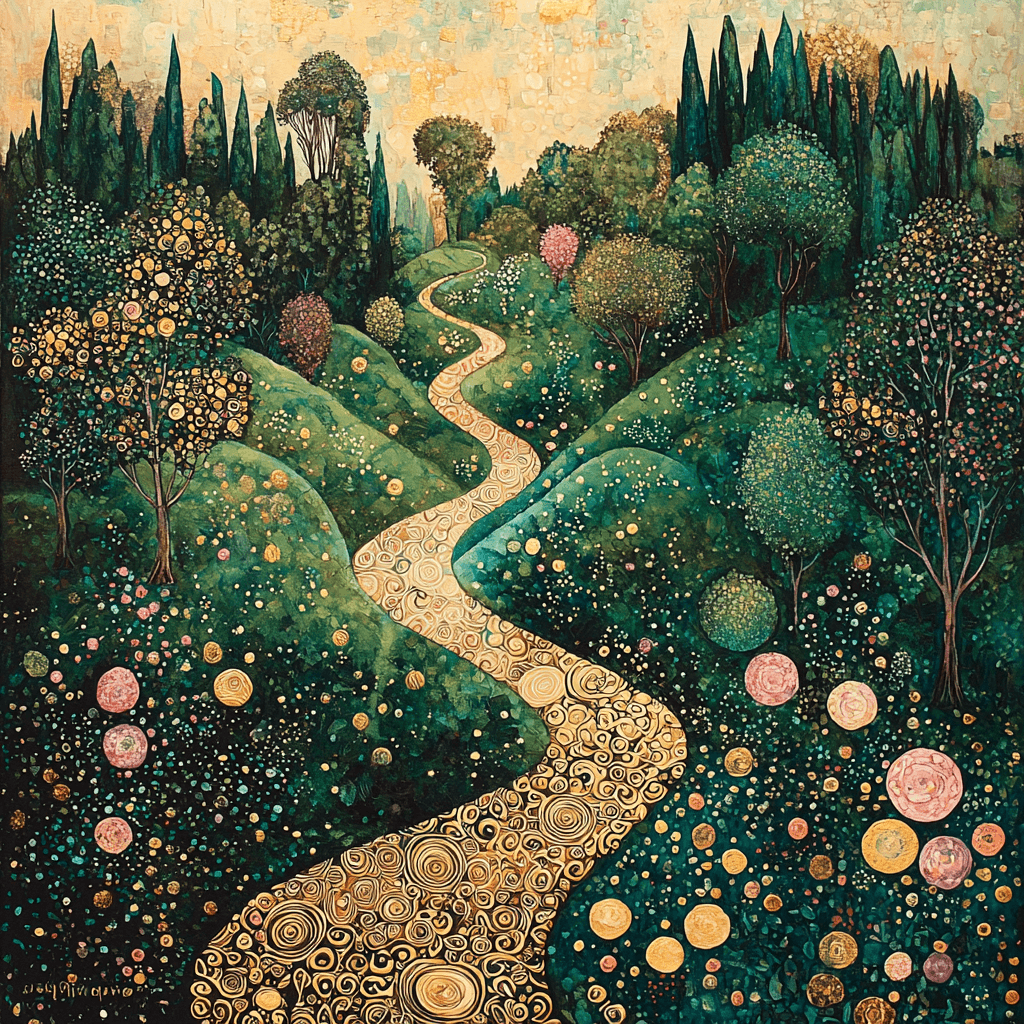 Gustav Klimt Inspired Artful Garden Number Painting