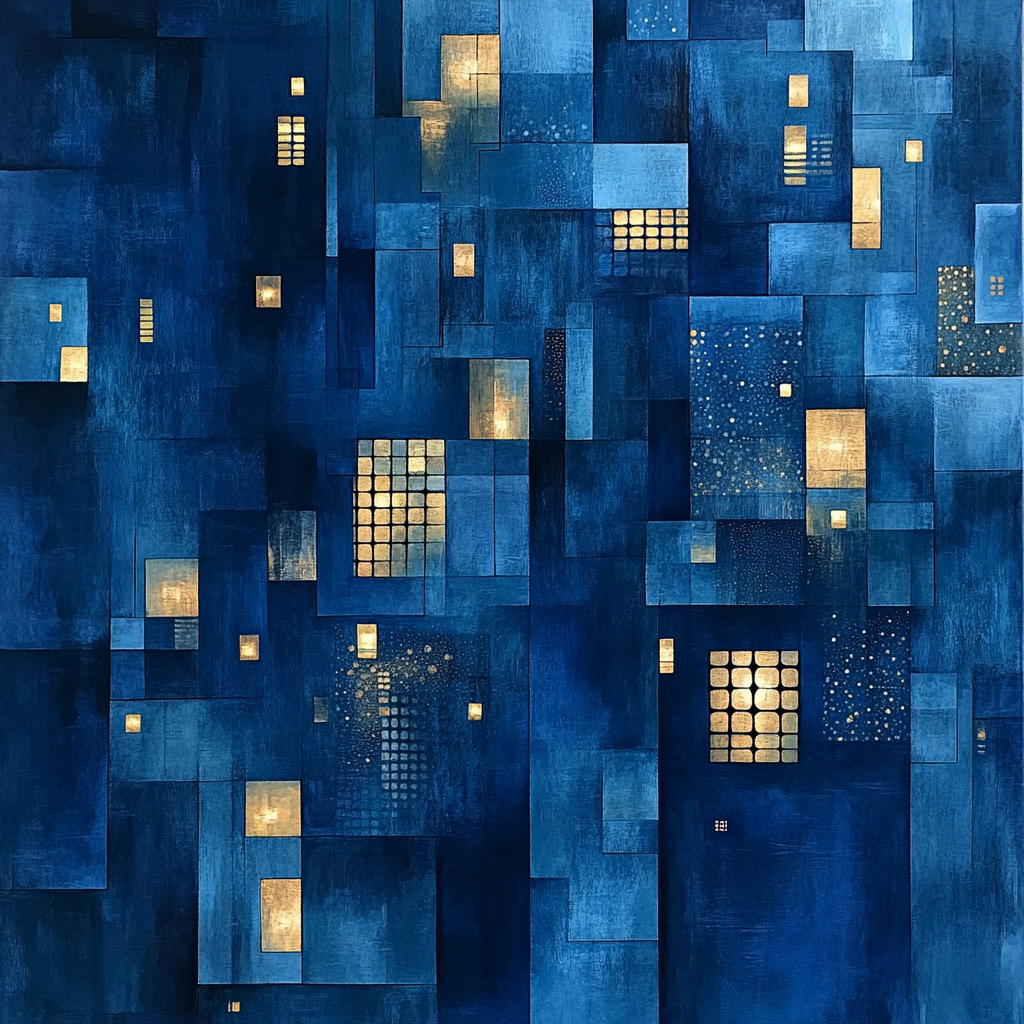 Paul Klee Inspired Urban Rhythm Number painting