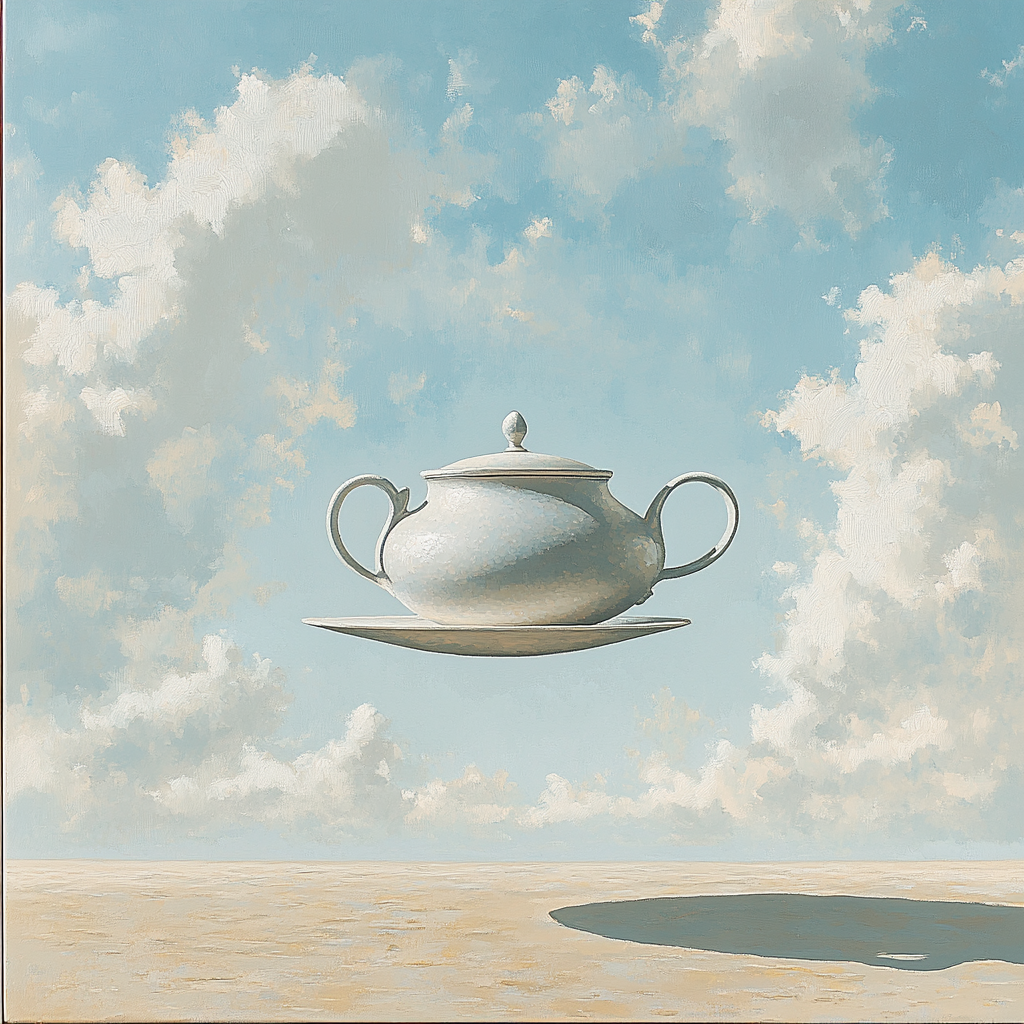 Magritte Inspired Tea Time Number painting