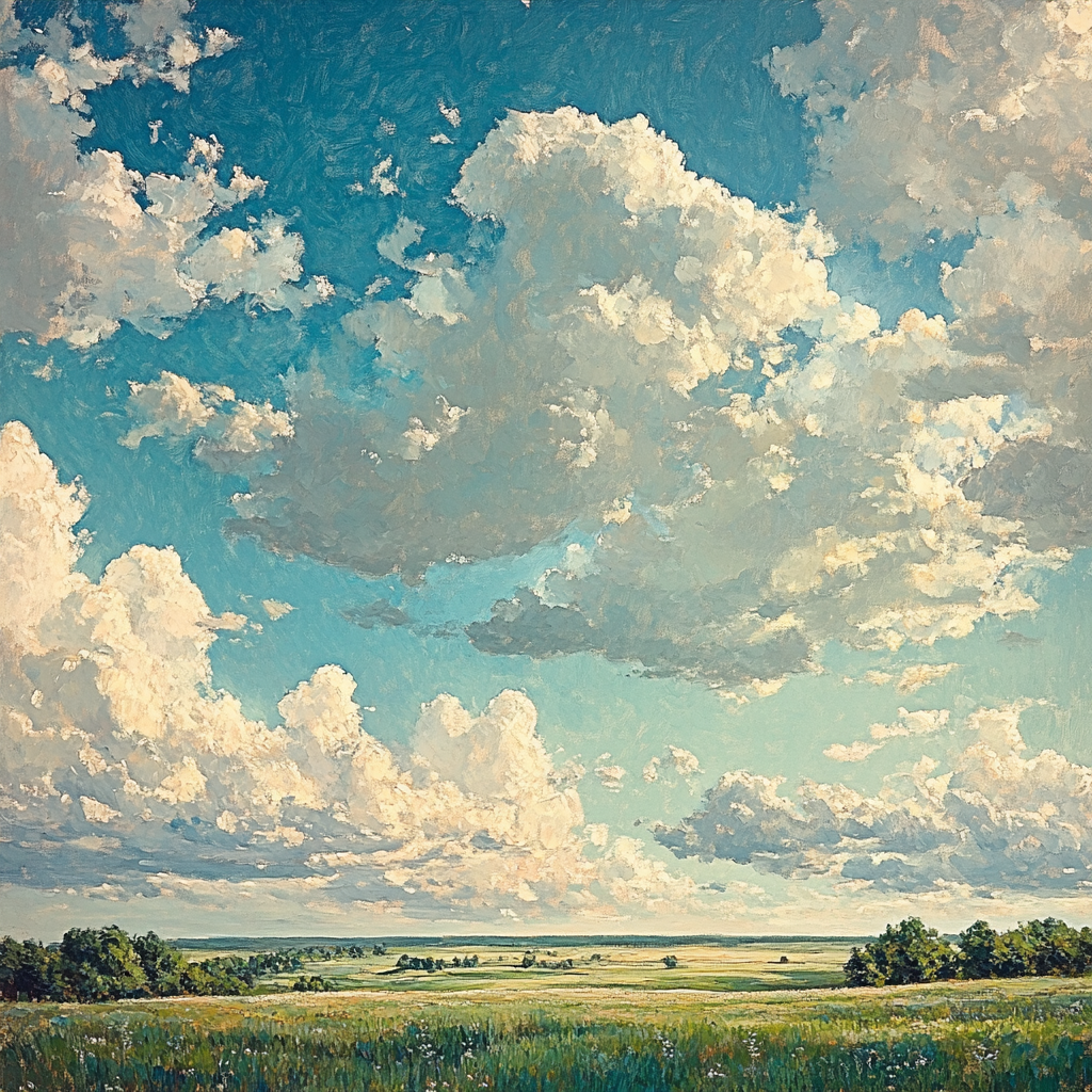 John Constable Inspired Summer Clouds Number painting