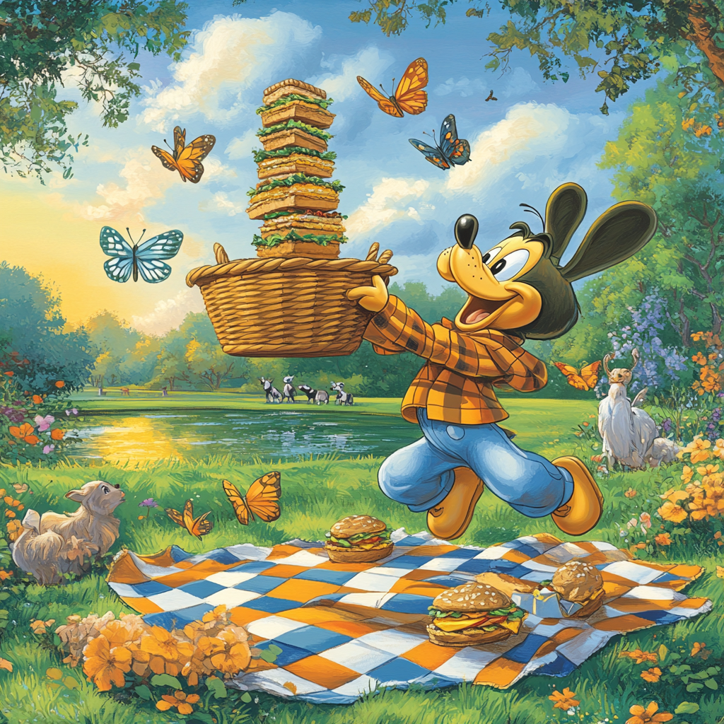 Goofy Picnic Surprise Paint by numbers art