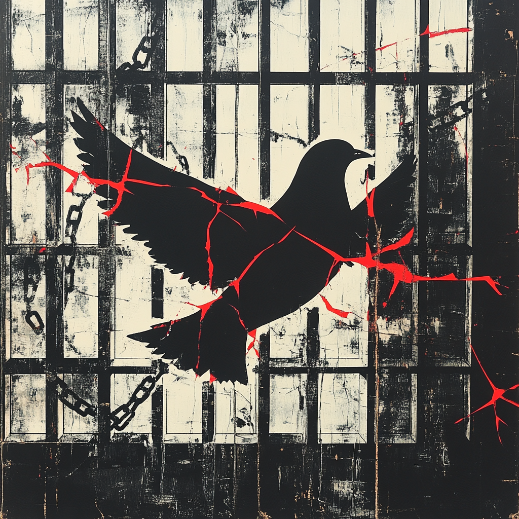 Banksy Inspired Freedom Fragmentation paint by number