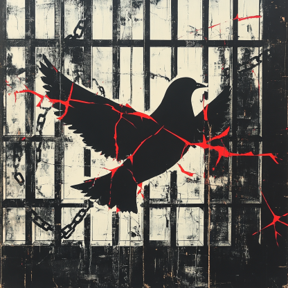 Banksy Inspired Freedom Fragmentation paint by number