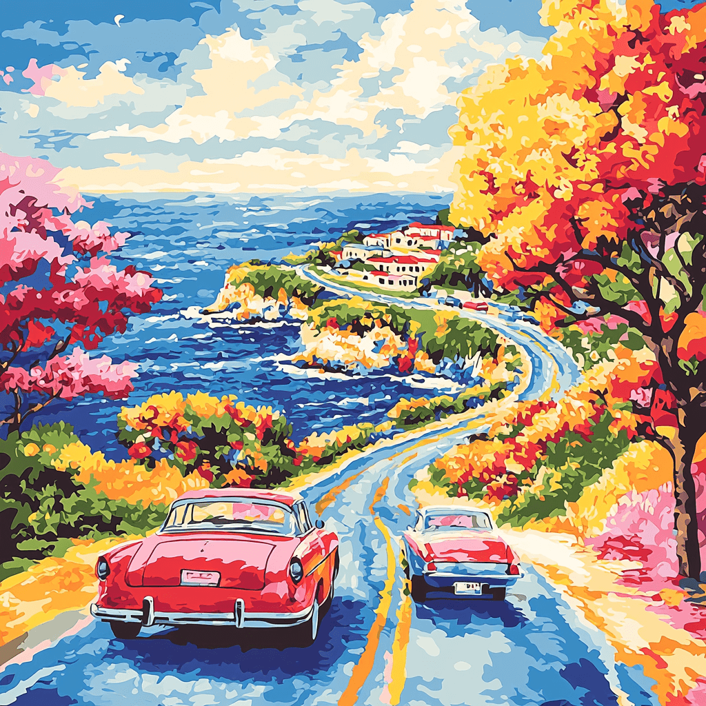 Andy Warhol Inspired Retro Road Trip Adventure Number Painting