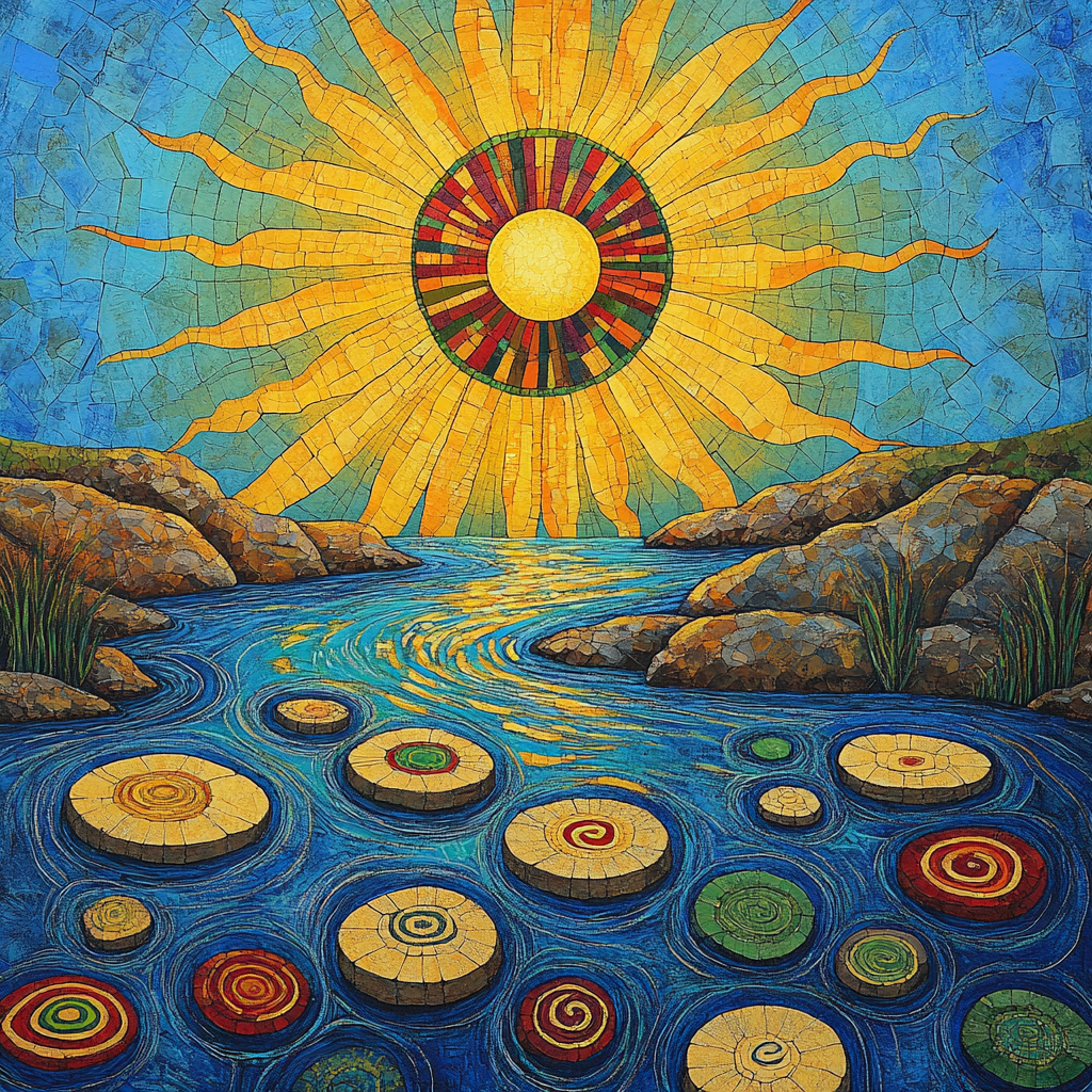 Norval Morrisseau Inspired Sun Water Ceremony Of Stones Painting by numbers kit