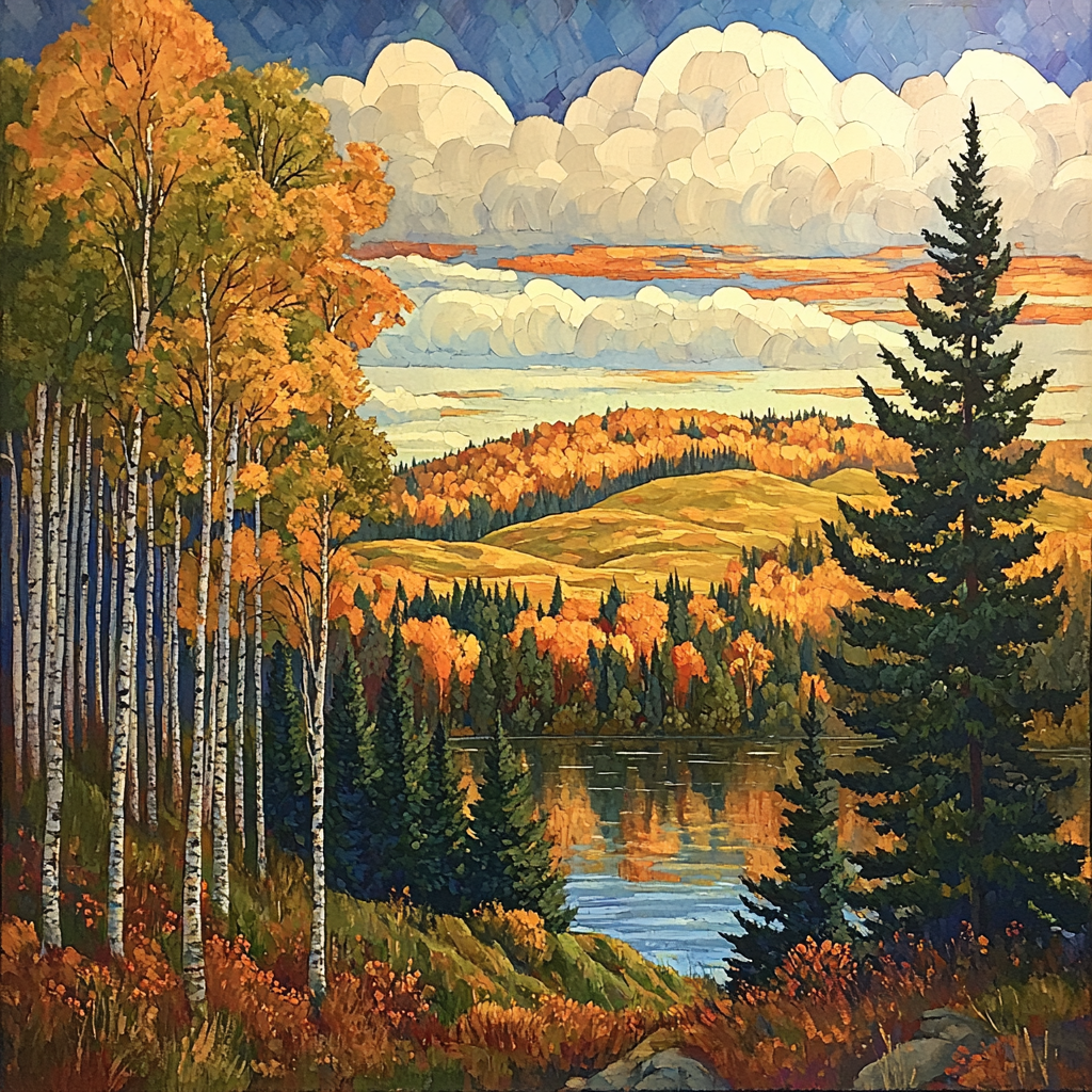 J. E. H. MacDonald Inspired Algoma Autumn Chorus paint by color
