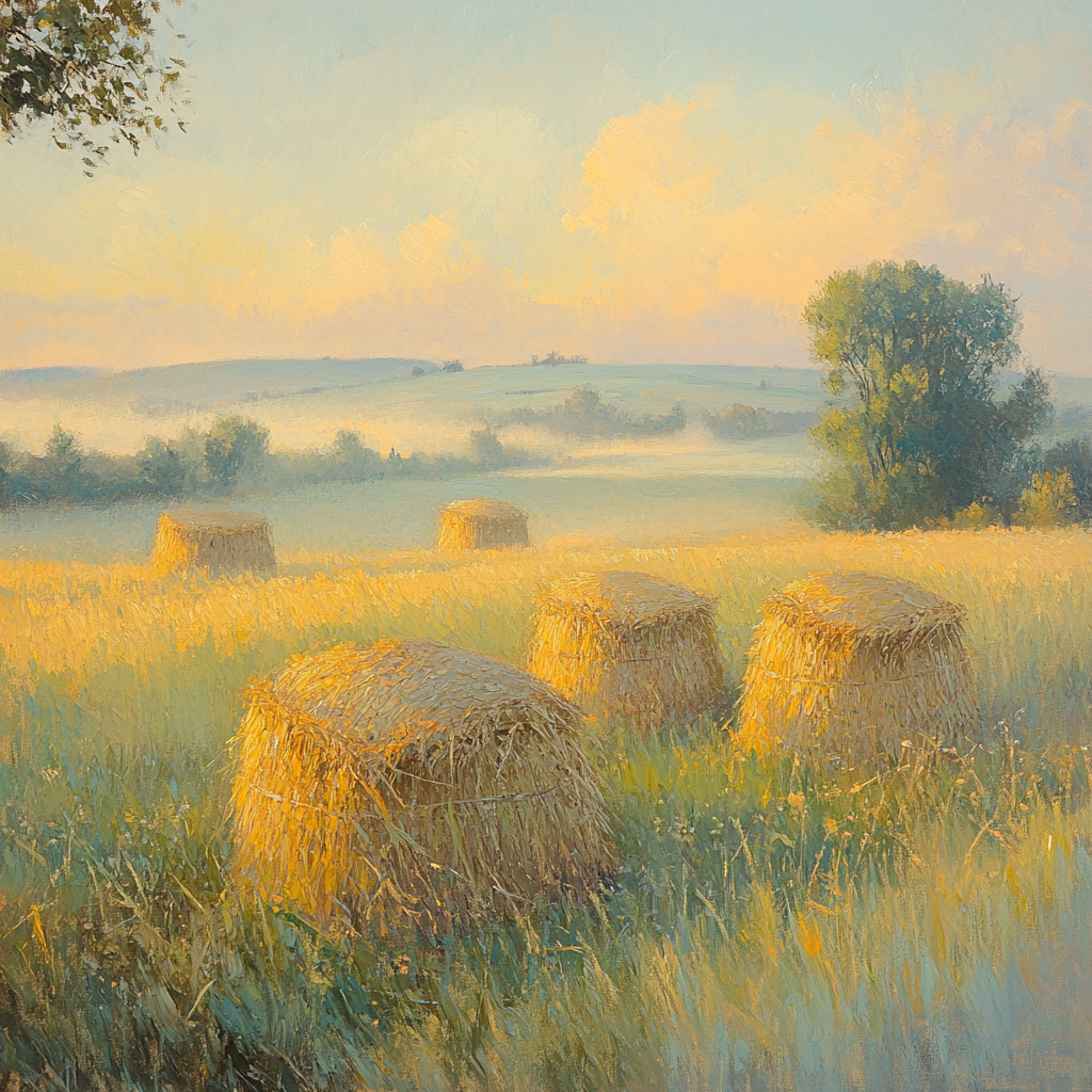 Claude Monet Inspired Morning Mist Over Haystacks Paint by numbers kits