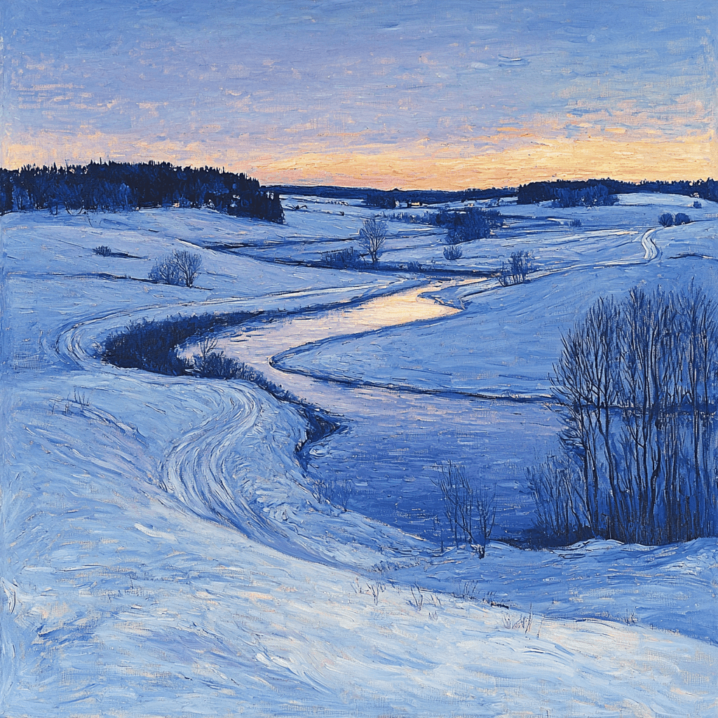 Edvard Munch Inspired Ethereal Winter Twilight Paint By Color