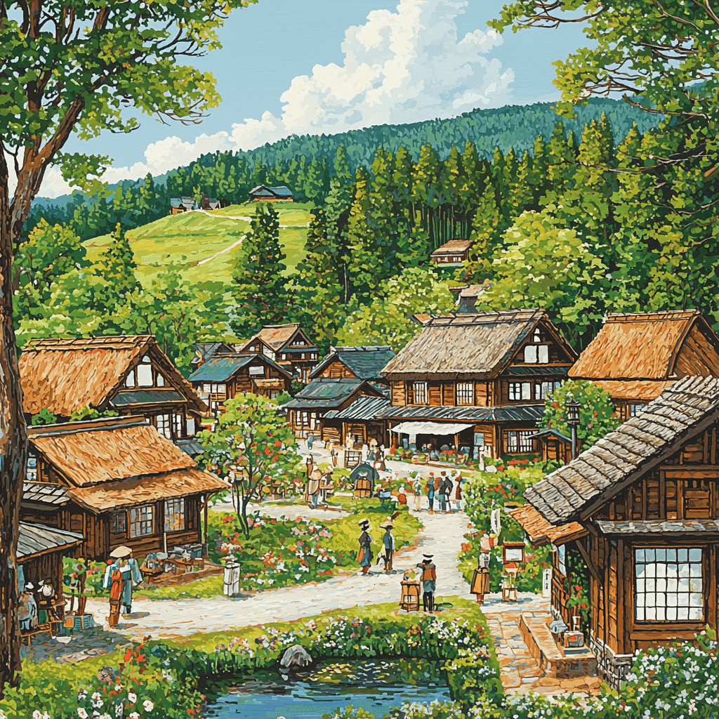 Cultural Village Of Hokkaido Paint By Numbers Kits