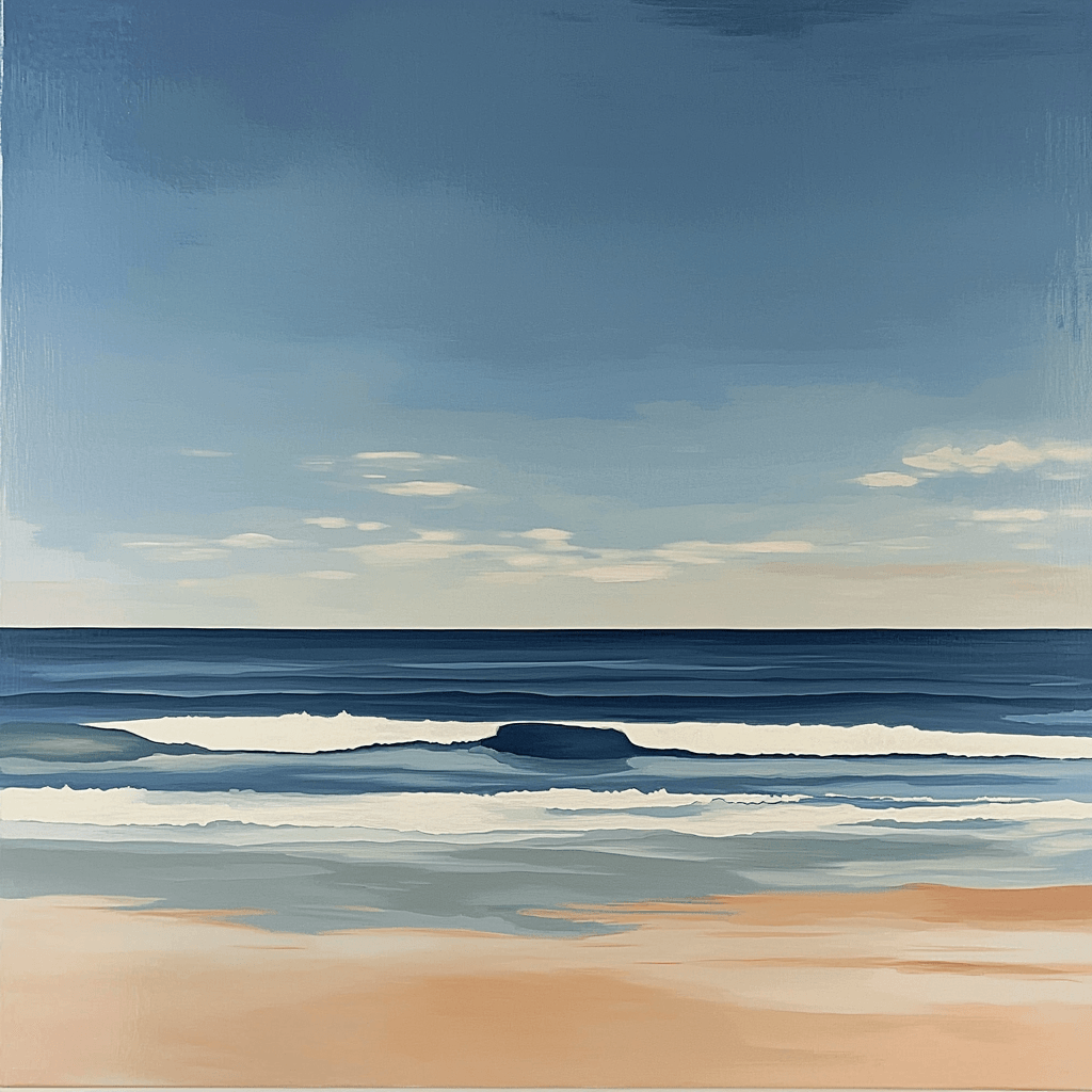 Agnes Martin Inspired Serene Ocean Horizons Numbered Painting Kits