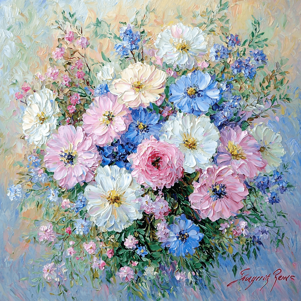 Pierre-Auguste Renoir Inspired Floral Stillness Painting Number Kit