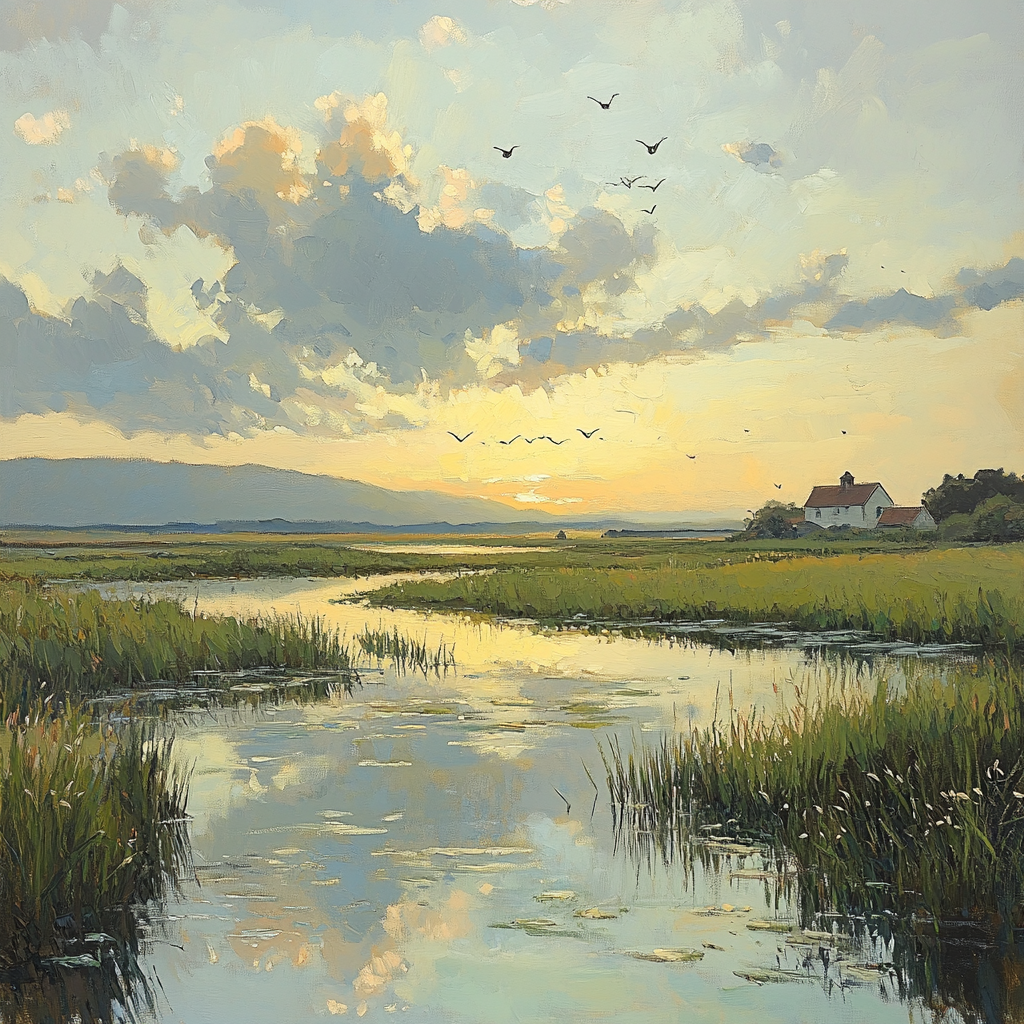 John Constable Inspired Marshland Dawn paint by numbers
