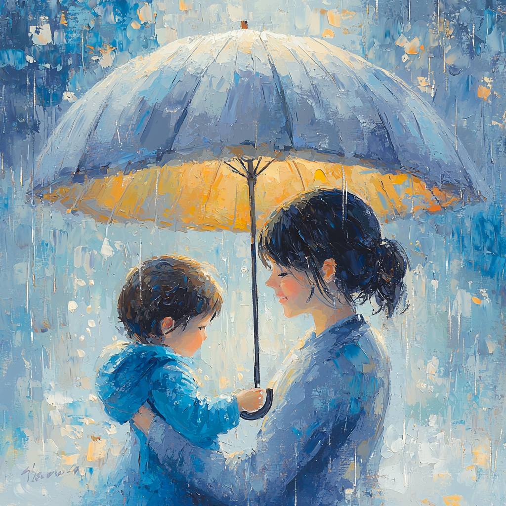 A Mother’s Embrace In The Rain Paint By Number