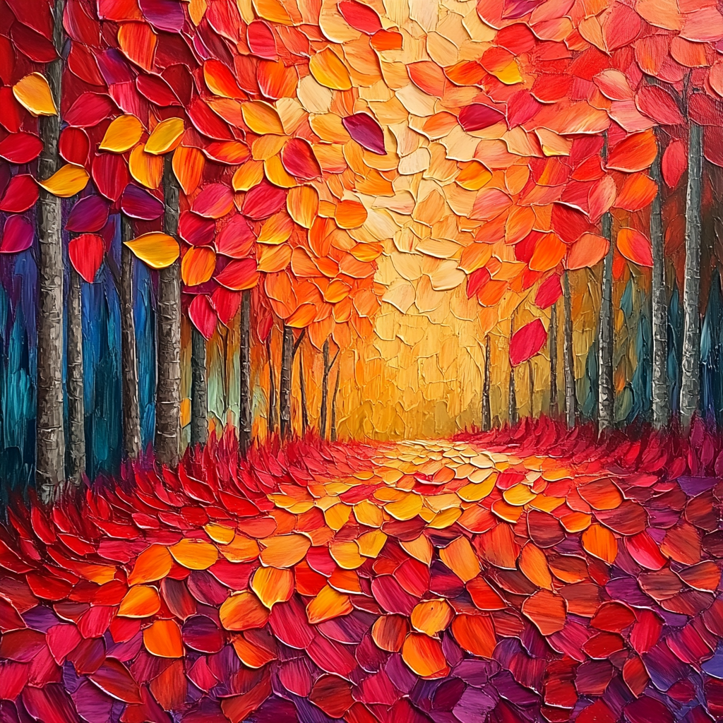 Jean-Paul Riopelle Inspired Autumnal Flames paint by numbers