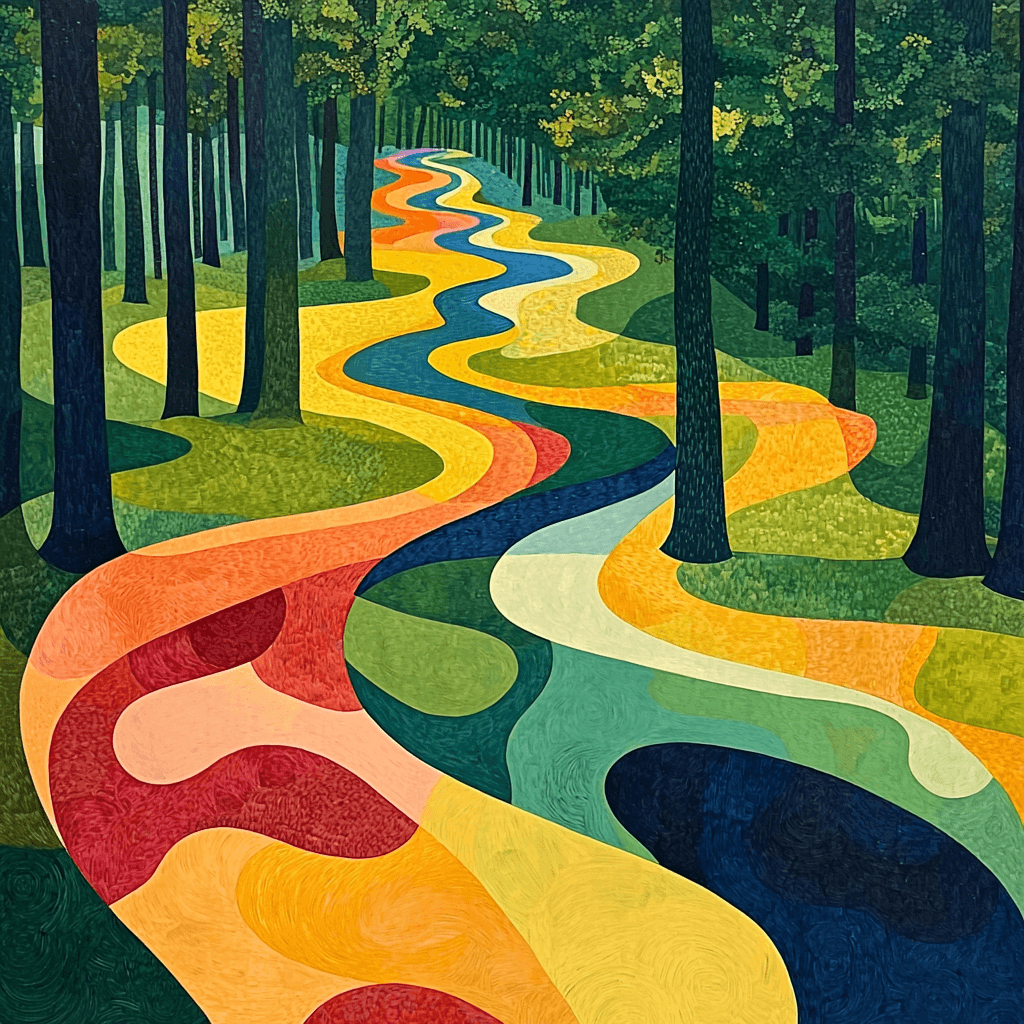 Wassily Kandinsky Inspired Abstract Forest Pathways Painting By Numbers Kit