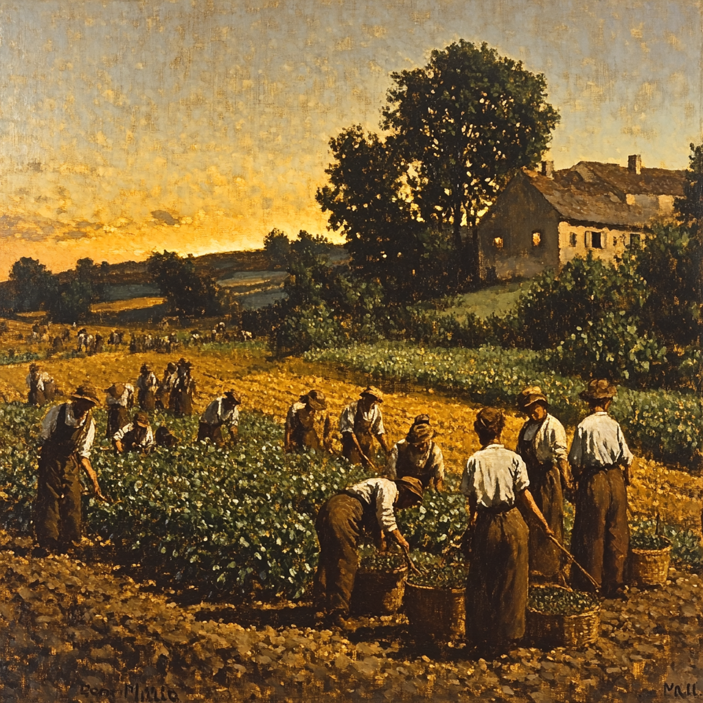 Jean-François Millet Inspired Harvest Field paint by number