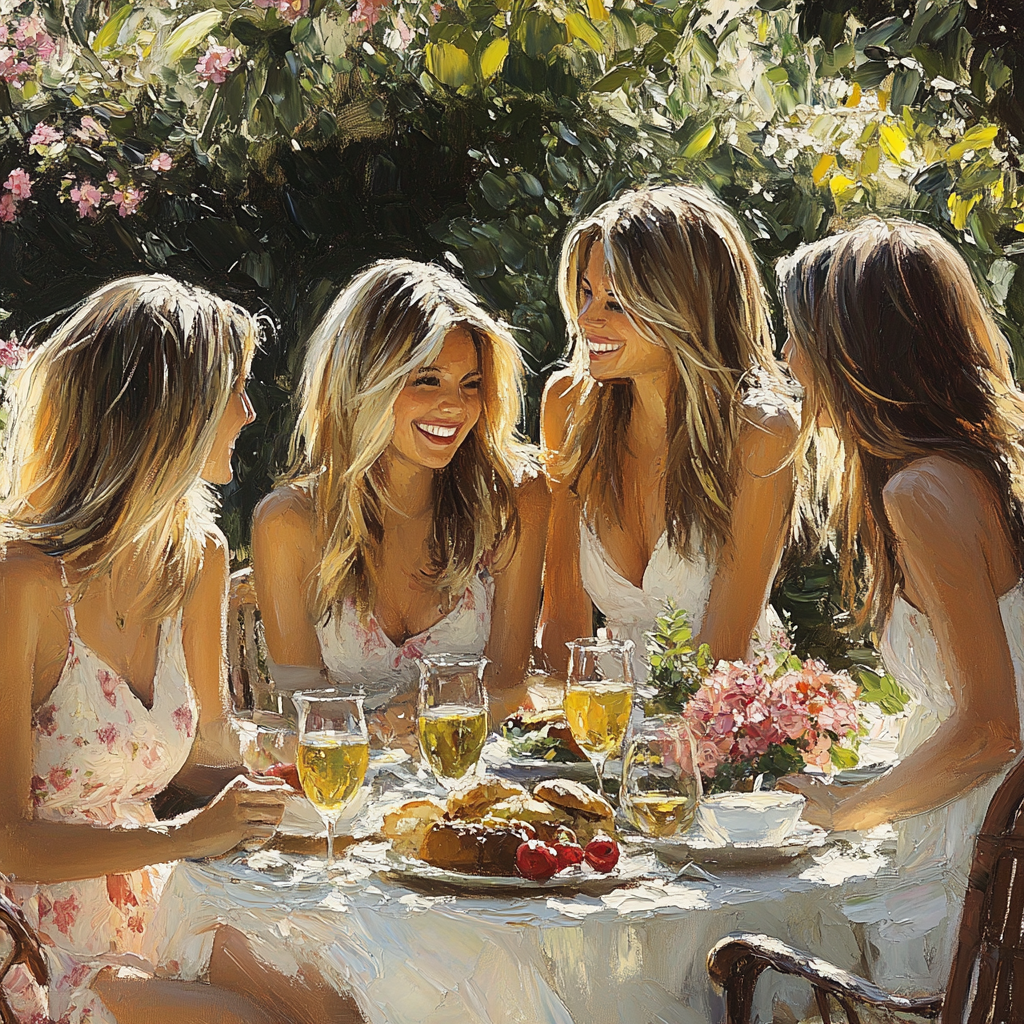 Renoir Inspired Garden Brunch paint by color