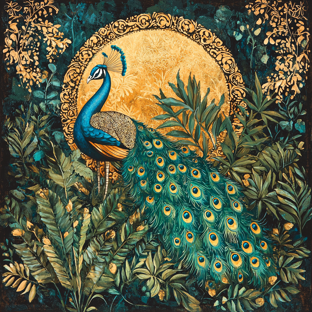 Gustav Klimt Inspired Elegant Peacock Paradise Painting By Numbers Kit