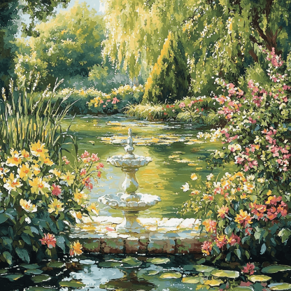 Claude Monet Inspired Garden Serenity DIY Paint By Numbers