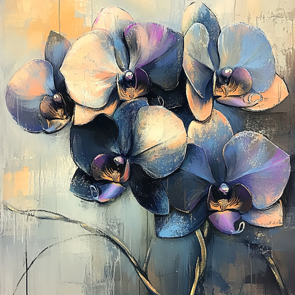 Edgar Degas Inspired Cosmic Orchids Paint by numbers art