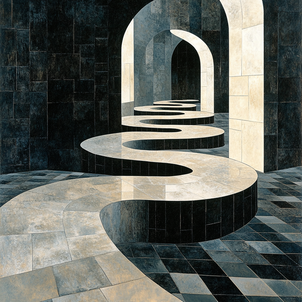 M.C. Escher Inspired Infinity Staircase Paint by numbers art