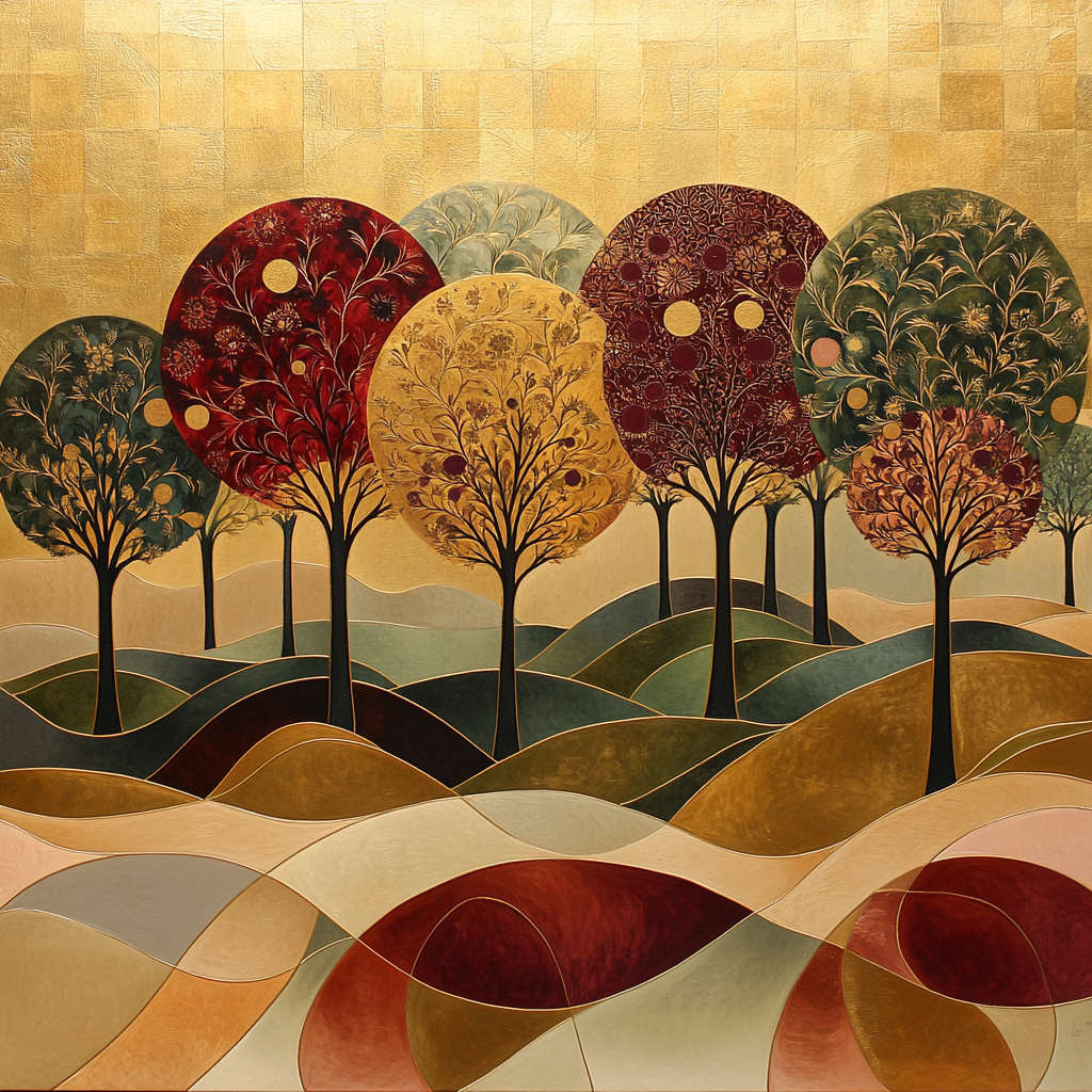 Gustav Klimt Inspired Orchard Of Time Painting by numbers kit