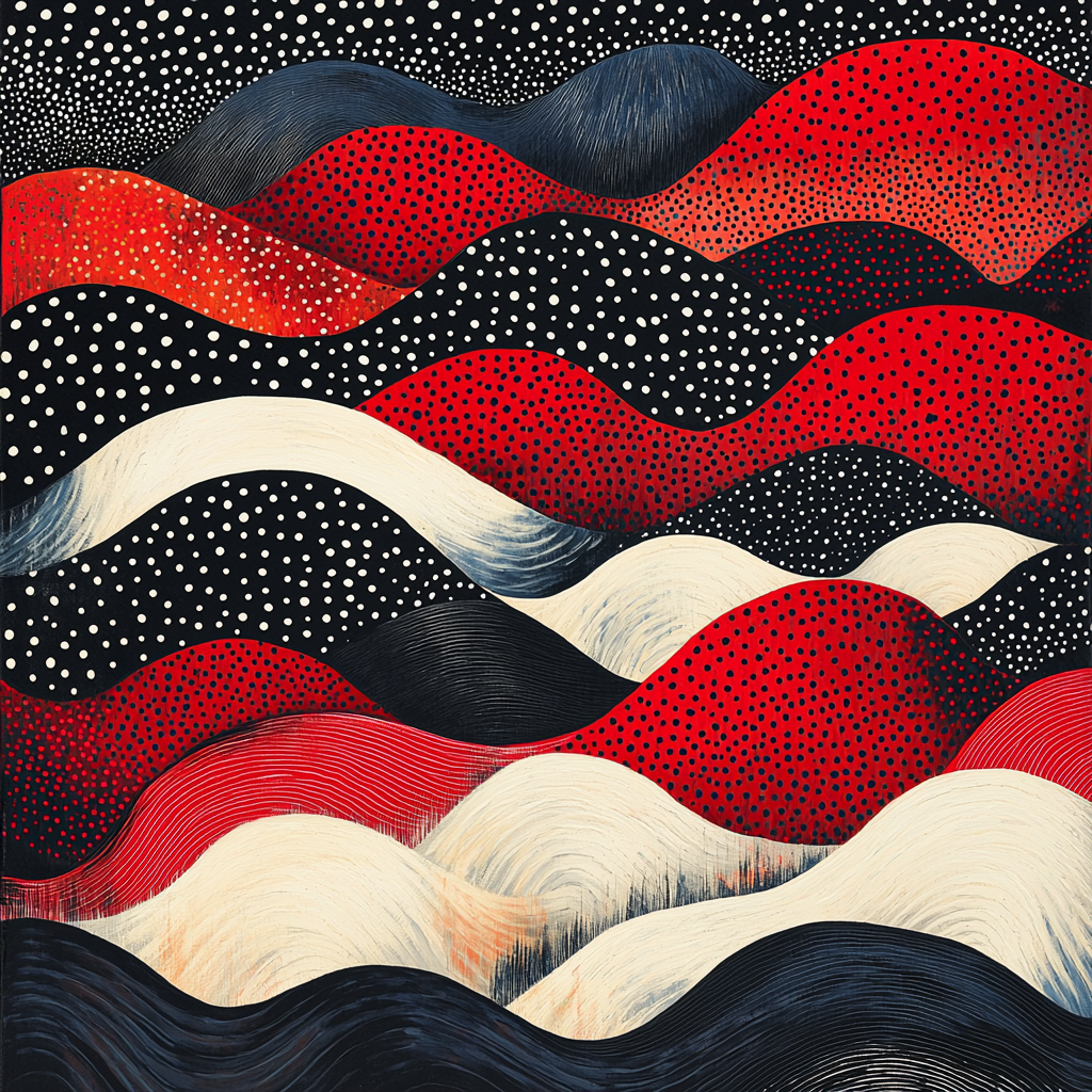 Yayoi Kusama Inspired Transcendent Waves Number Painting