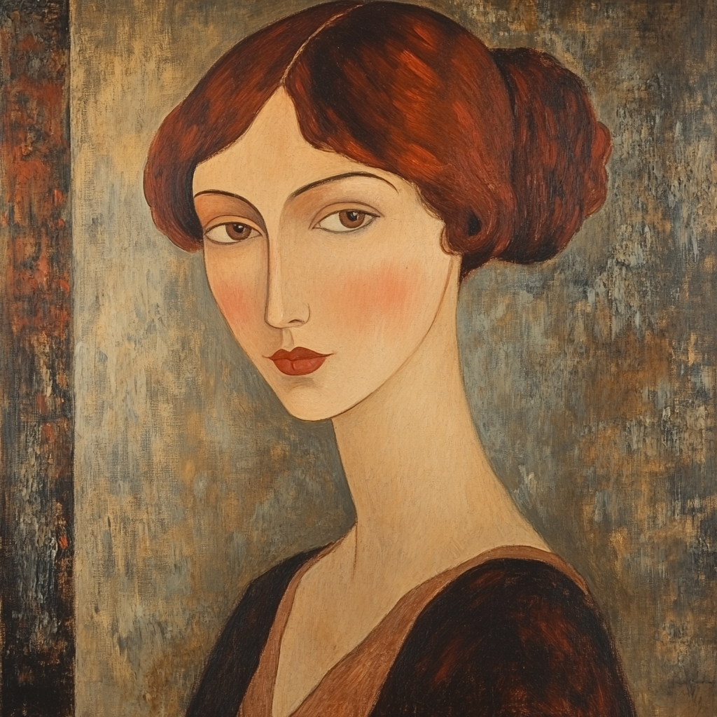 Amedeo Modigliani Inspired Stylized Portrait DIY paint by numbers