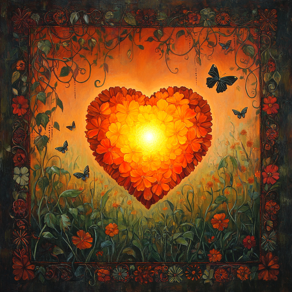 Frida Kahlo Inspired Heart Of Cempasuchil painting number kit