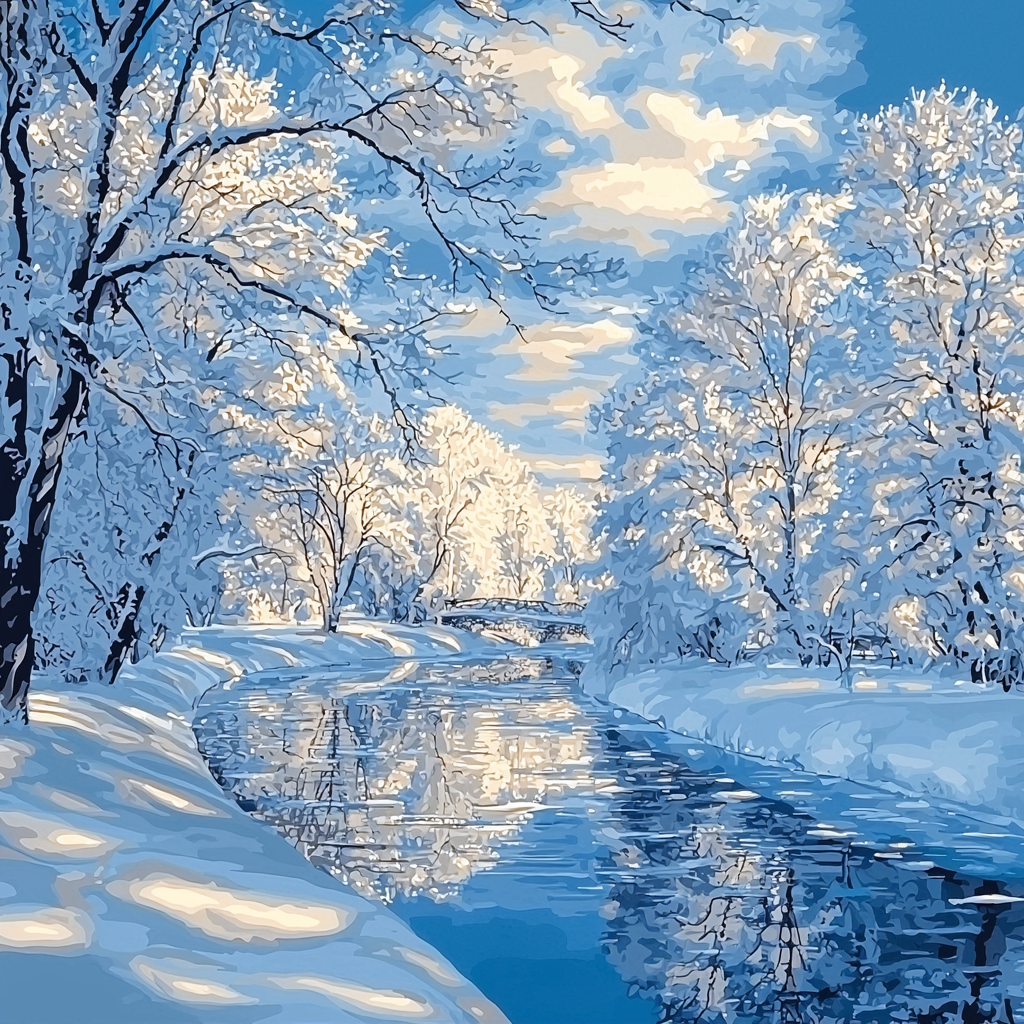 Leonardo Da Vinci Inspired Winter's Grace Painting Number Kit