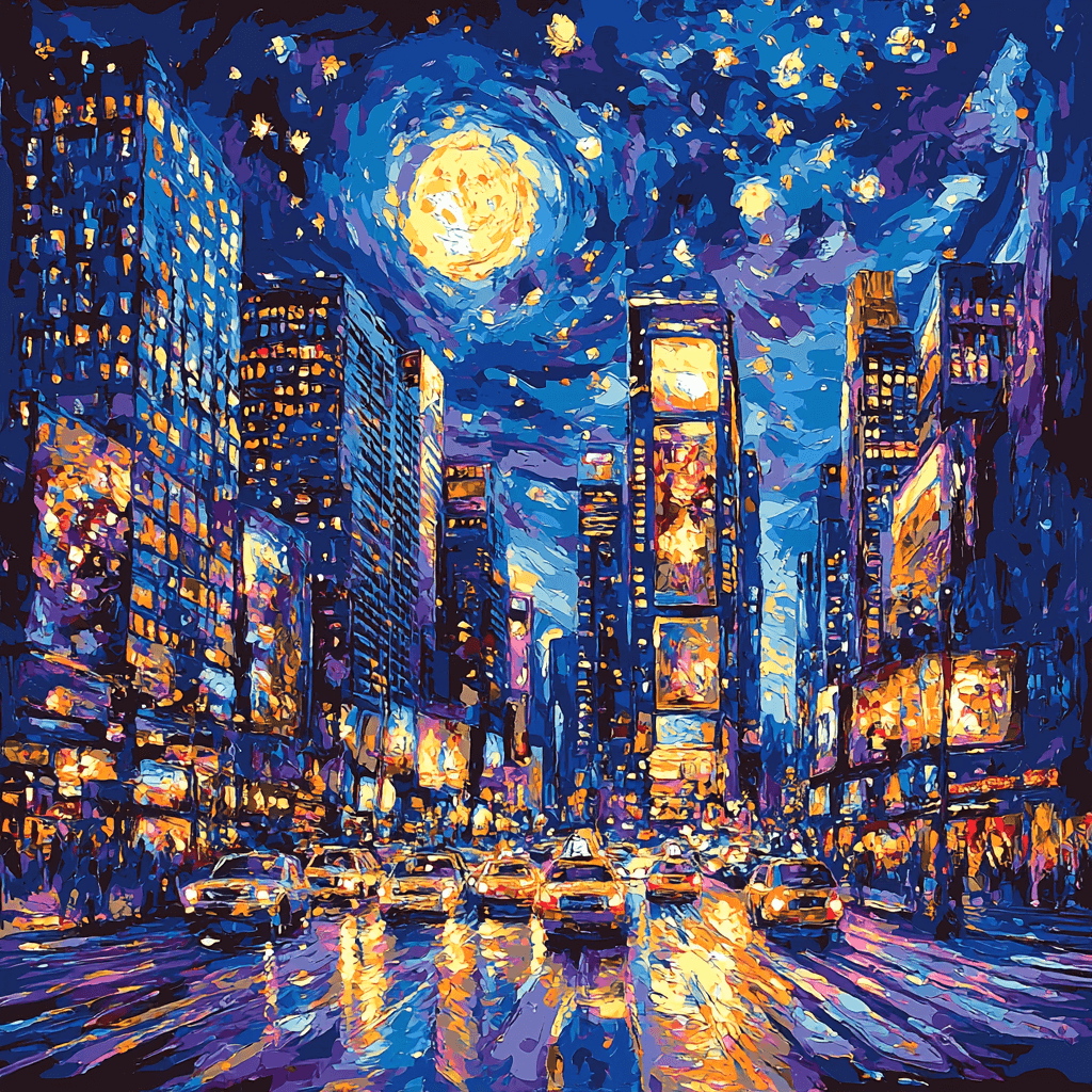 Claude Monet Inspired City Night Lights Symphony Paint By Number