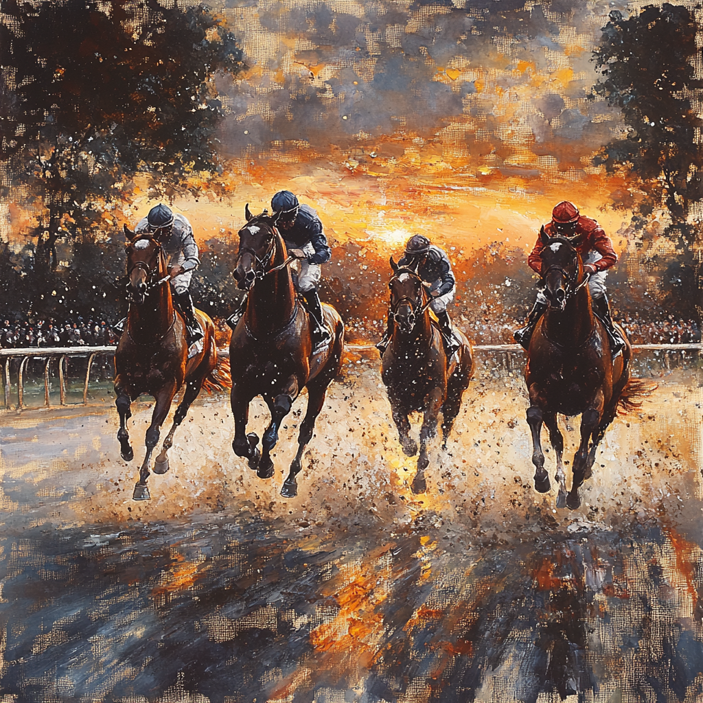 Edgar Degas Inspired Horse Race At Dusk DIY paint by numbers