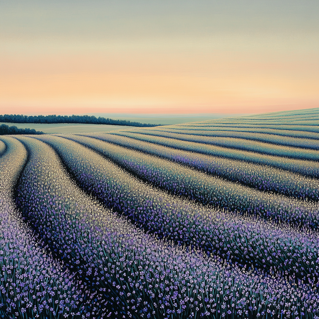 Georges Seurat Inspired Lavender Dusk DIY paint by numbers