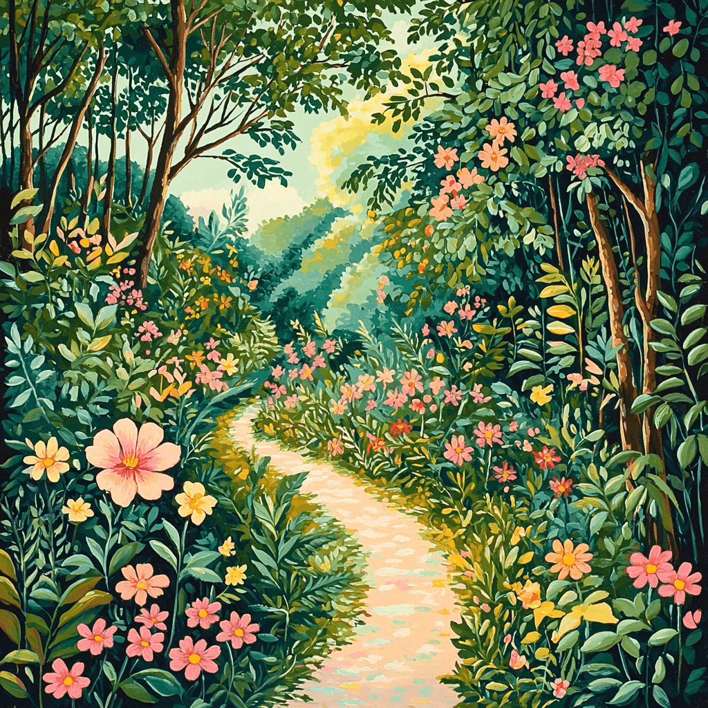 Henri Rousseau Inspired Magical Forest Path Paint By Numbers