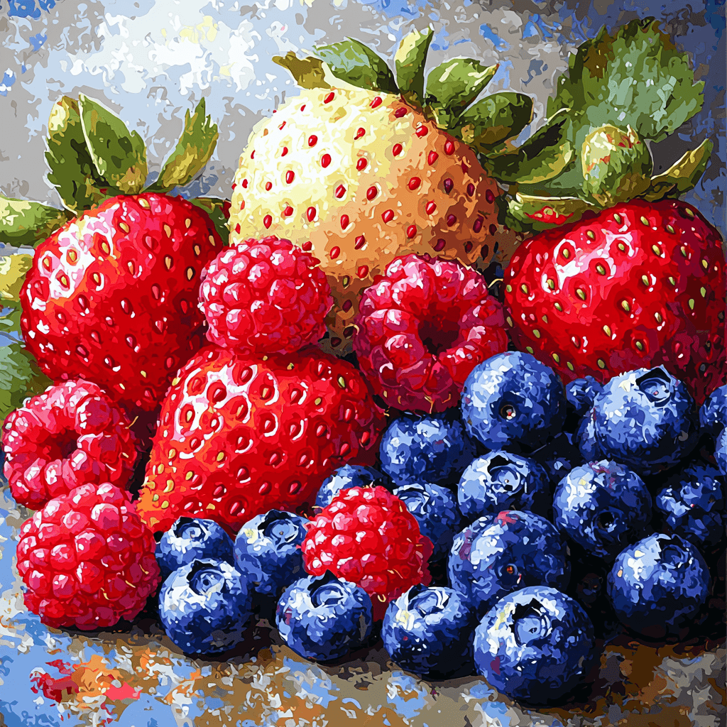 Cézanne Inspired Sweet Berry Harvest Number Painting