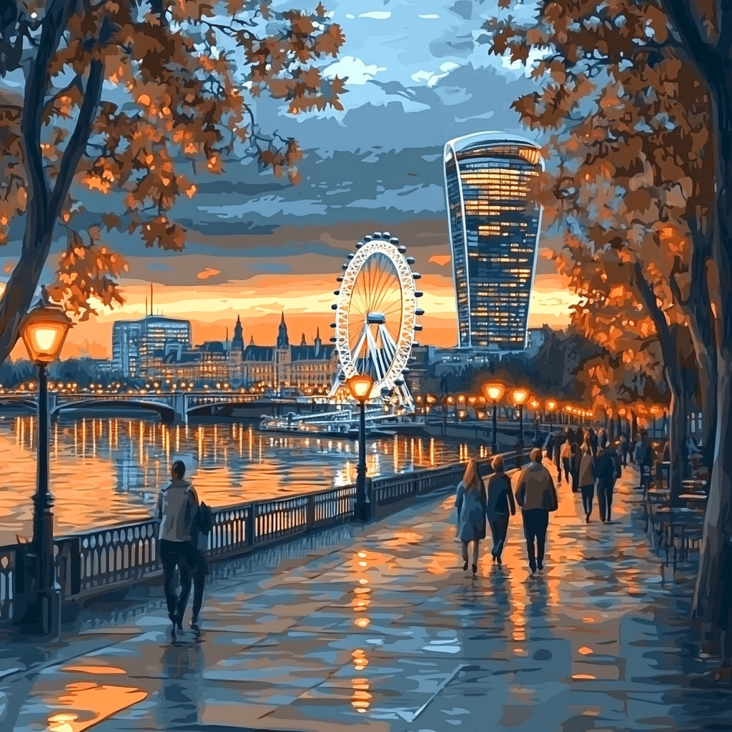 South Bank Riverside Walk London United Kingdom paint by number