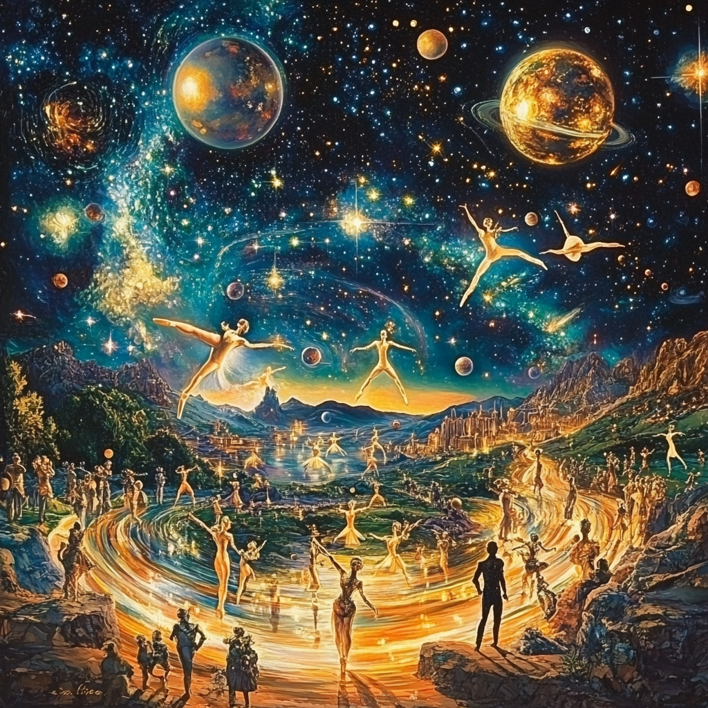 Salvador Dali Inspired Cosmic Ballet painting number kit